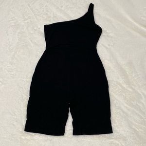 F21 Black 1 shoulder romper with cutout Small